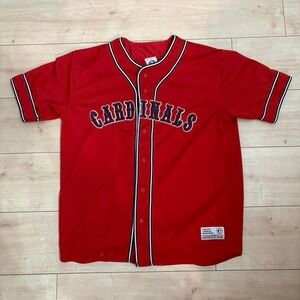 Red and navy blue St Louis Cardinals baseball jersey